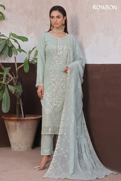 RANA ARTS--AMSAAL Luxury EMB Chiffon Pakistani Three-Piece