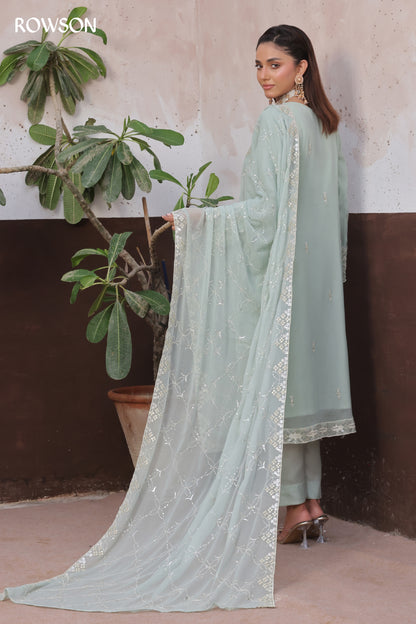 RANA ARTS--AMSAAL Luxury EMB Chiffon Pakistani Three-Piece