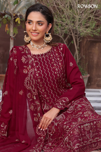 RANA ARTS--AMSAAL Luxury EMB Chiffon Pakistani Three-Piece