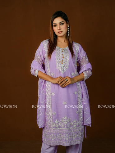 Soft Fit Luxury Embroidered Three-Piece