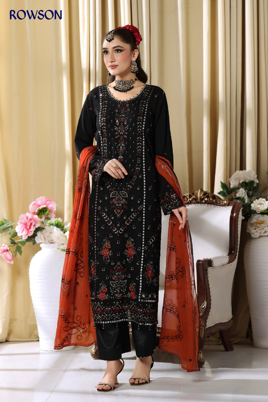 RANA ARTS--ESHAL Luxury EMB Chiffon Pakistani Three-Piece