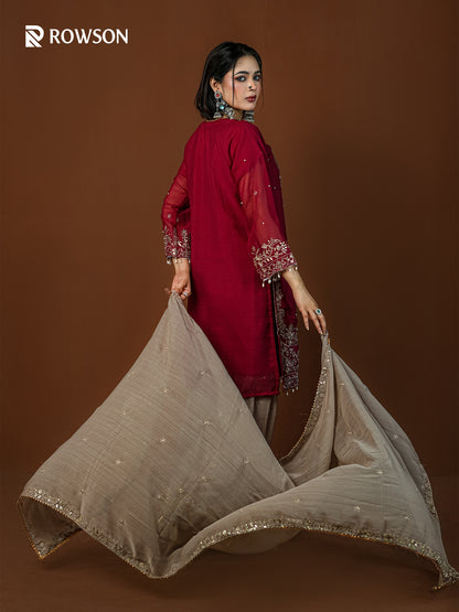 Classic Fit Royal Embroidery Sharara Set