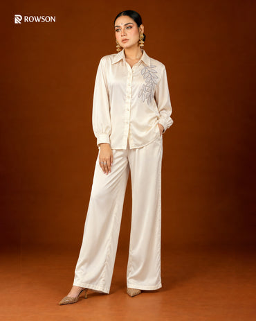 Ember Elegance Co-Ord Set - Ivory White