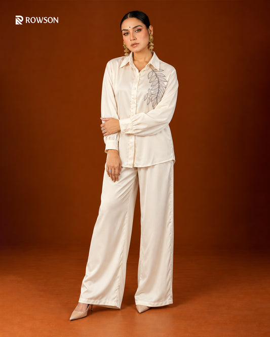 Ember Elegance Co-Ord Set - Ivory White