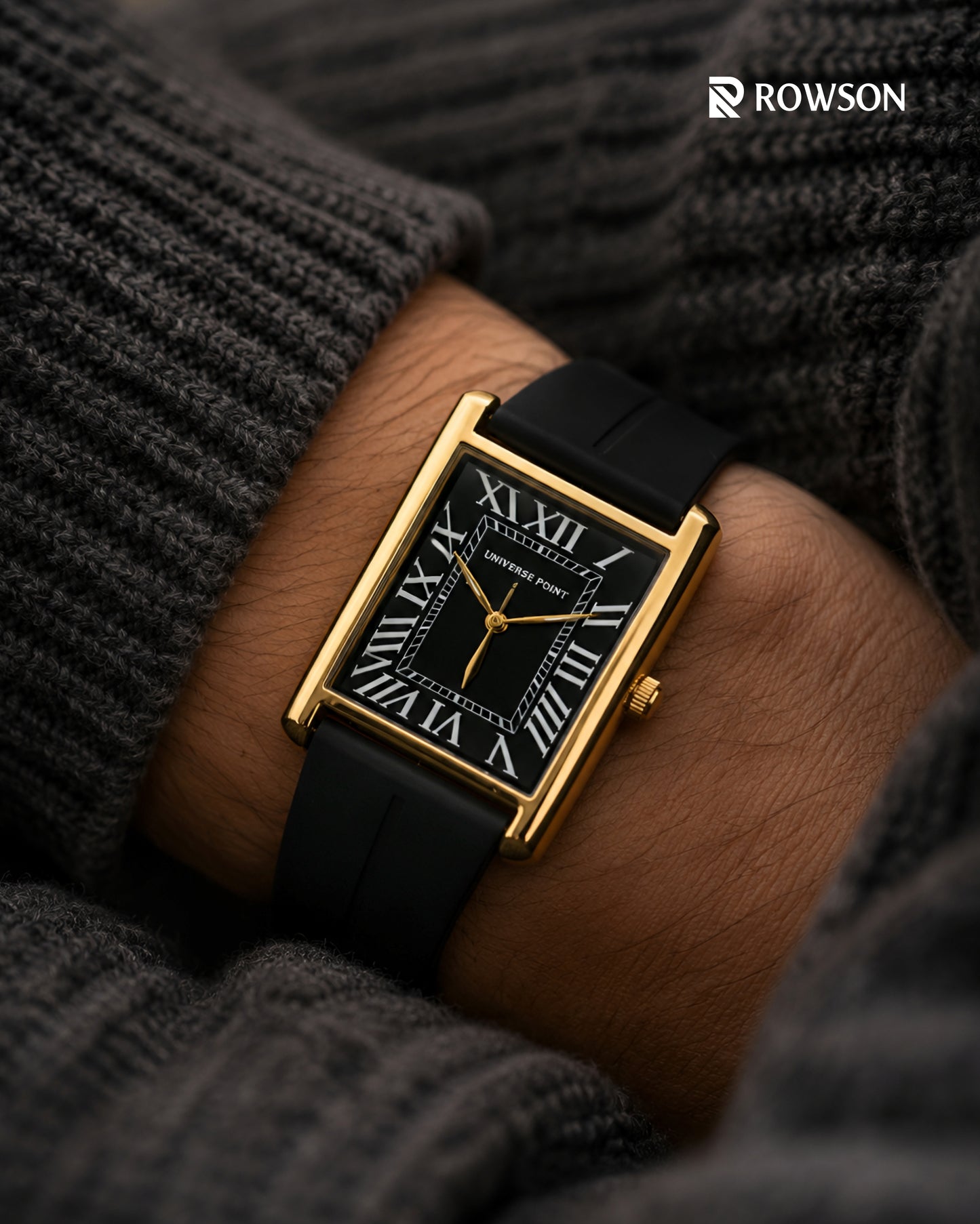 Universe Point Golden Tank - Rectangular Dial Men's Watch