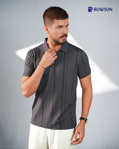 Chinese Imported Luxury  Polo - Charcoal Gray