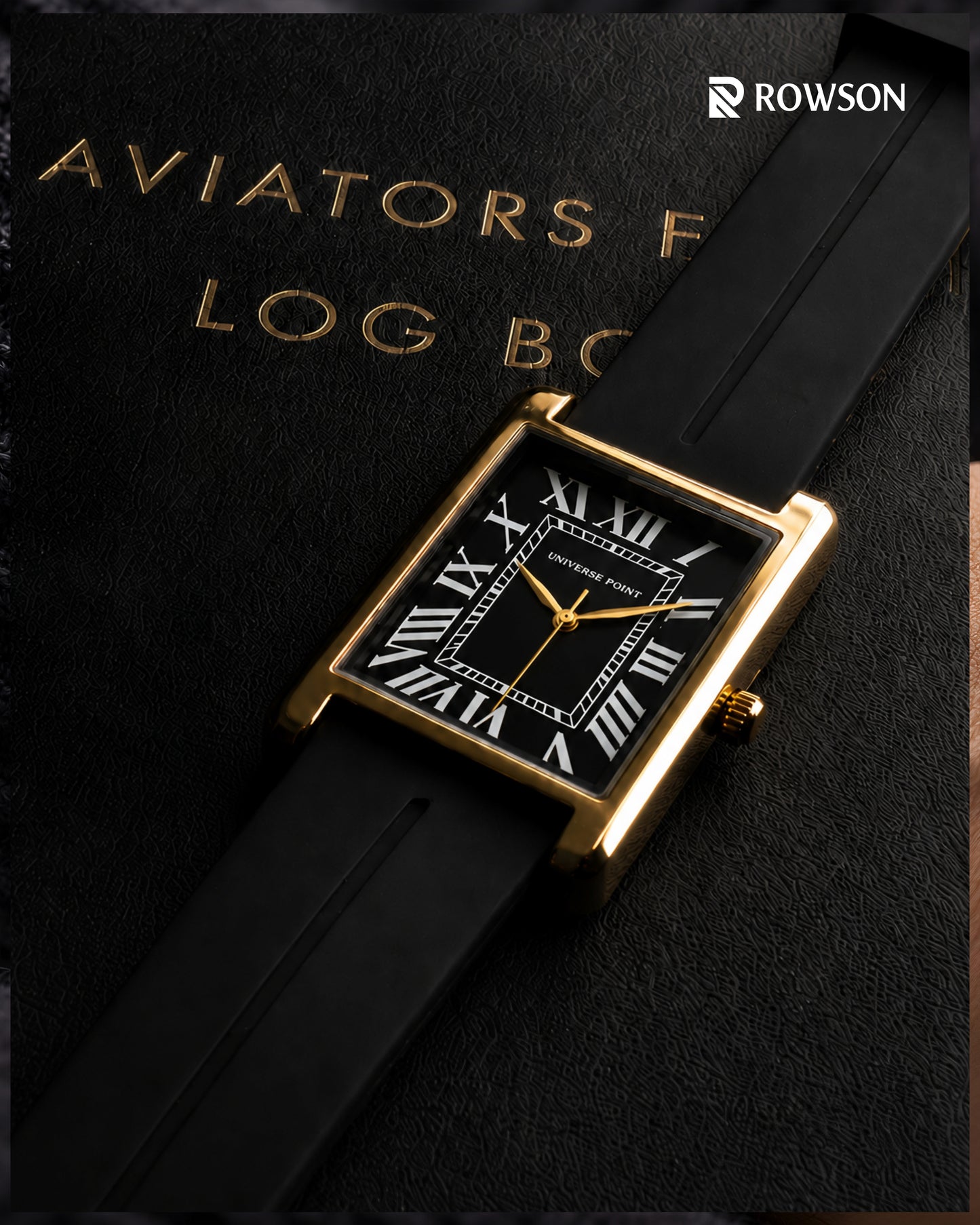 Universe Point Golden Tank - Rectangular Dial Men's Watch