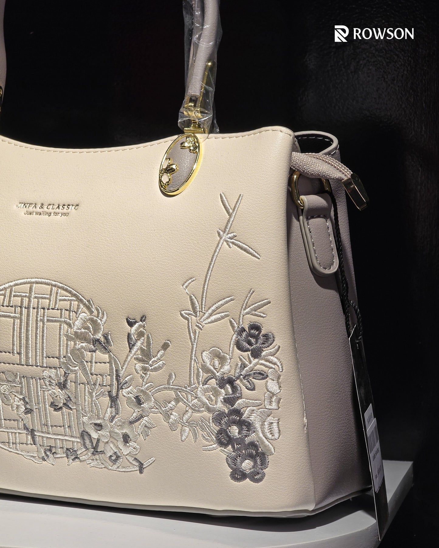 Ivory Blossom Luxe Handbag