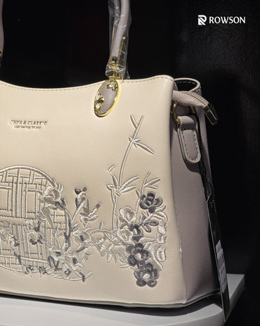 Ivory Blossom Luxe Handbag