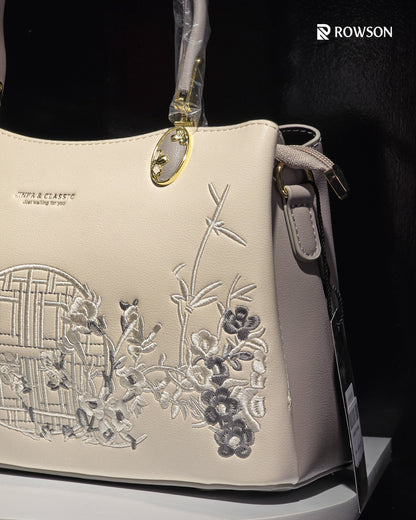 Ivory Blossom Luxe Handbag