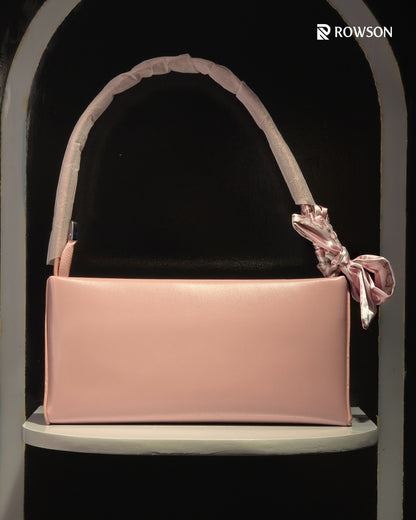 Blush Ribbon Luxe Handbag