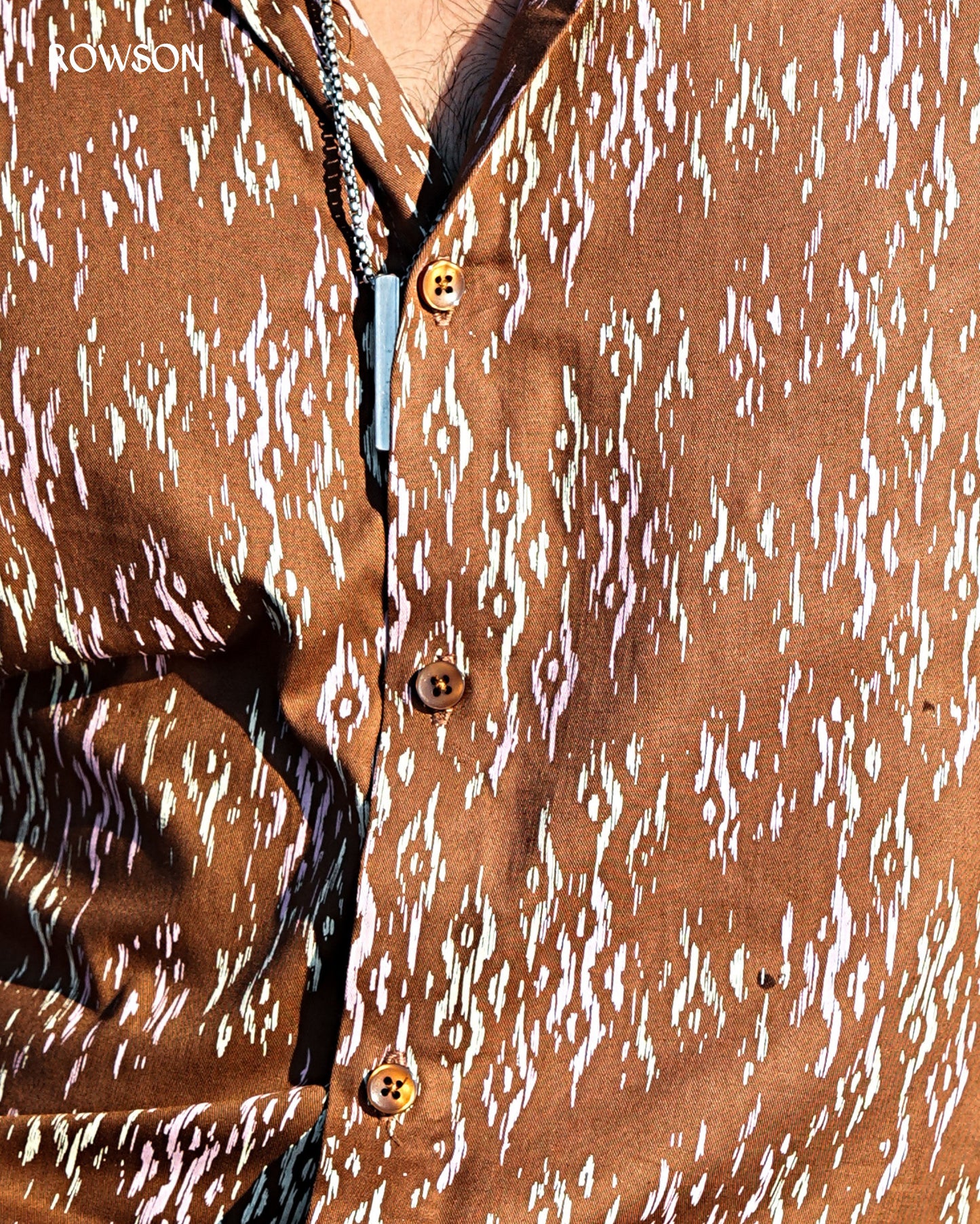 Brown Vintage Print Shirt