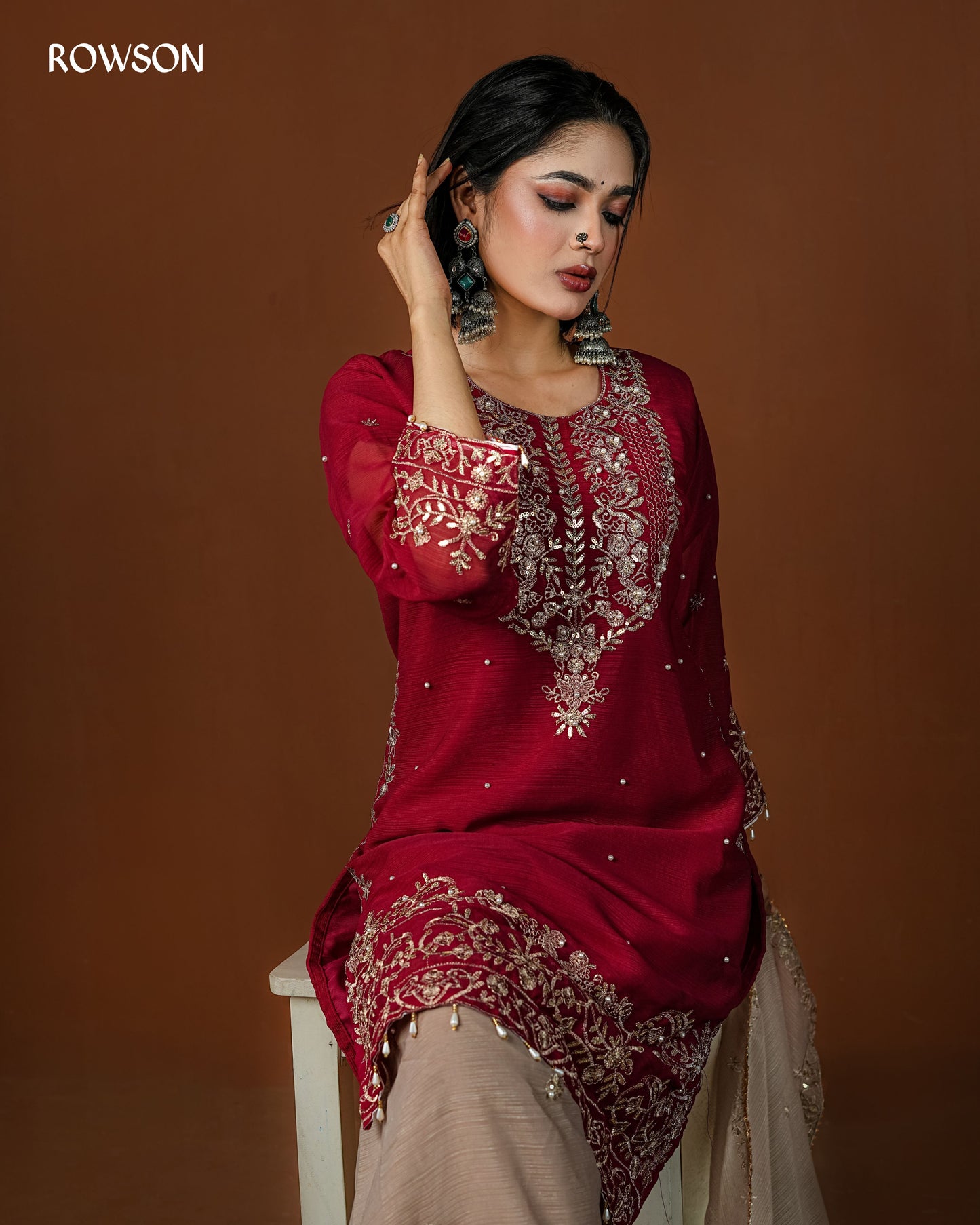 Classic Fit Royal Embroidery Sharara Set
