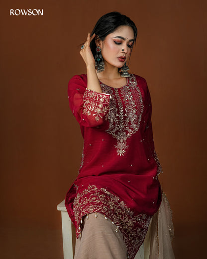 Classic Fit Royal Embroidery Sharara Set