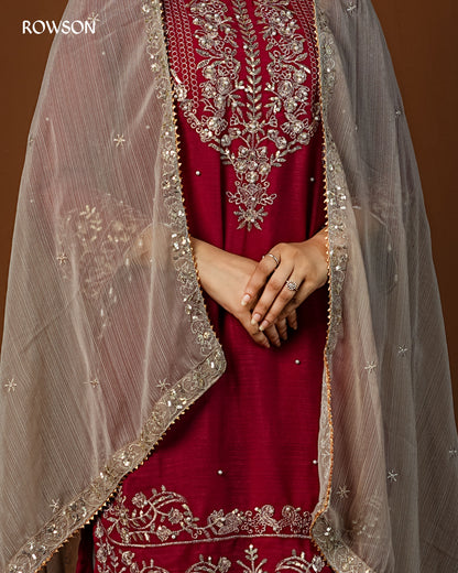 Classic Fit Royal Embroidery Sharara Set