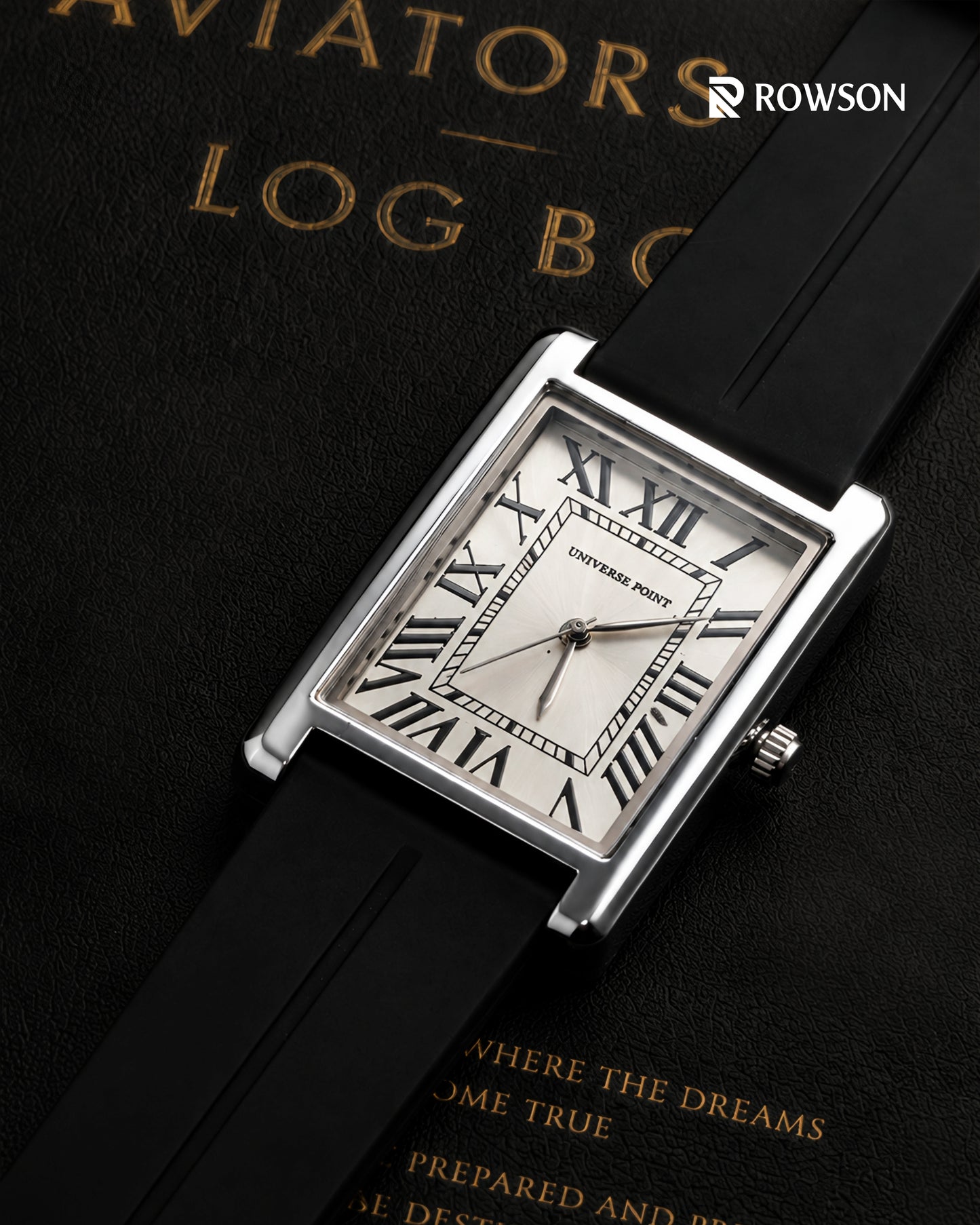 Universe Point Silver Tank - Rectangular Dial Men's Watch