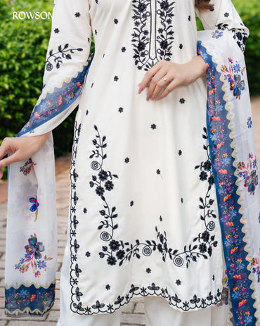 Azure Haven Embroidered Three-Piece