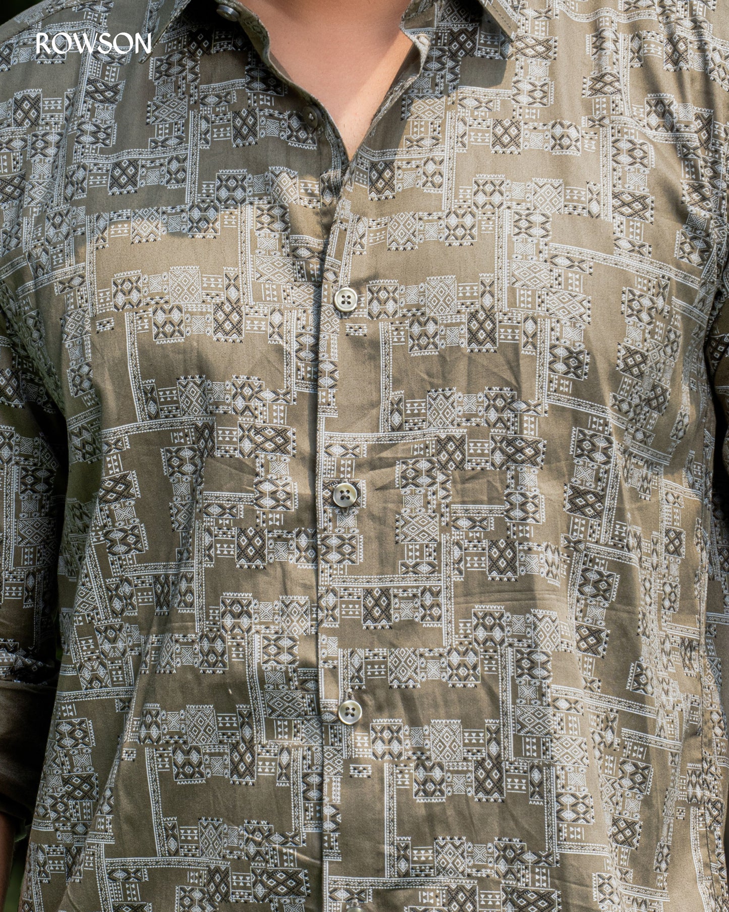Olive Luxe Patterned Shirt