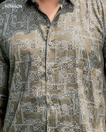 Olive Luxe Patterned Shirt
