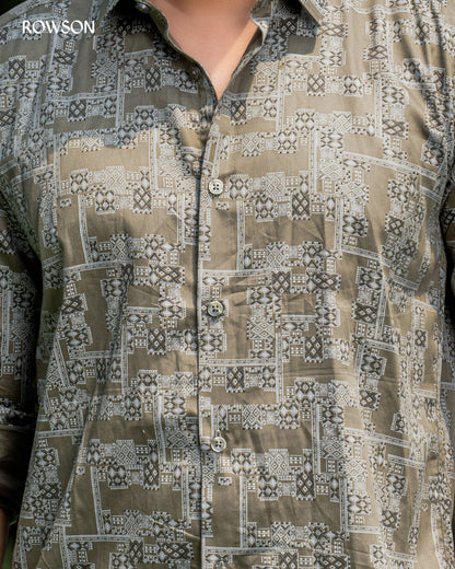 Olive Luxe Patterned Shirt