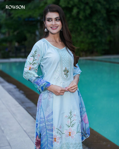 Pastel Dream Embroidered Three-Piece