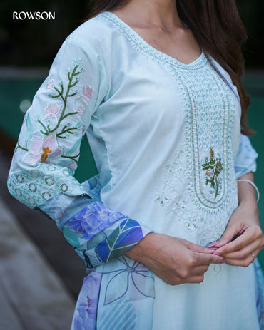 Pastel Dream Embroidered Three-Piece