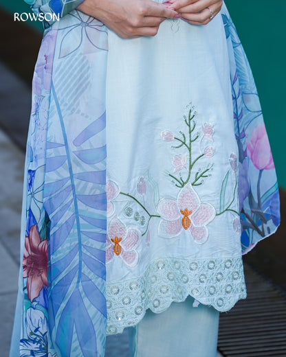 Pastel Dream Embroidered Three-Piece