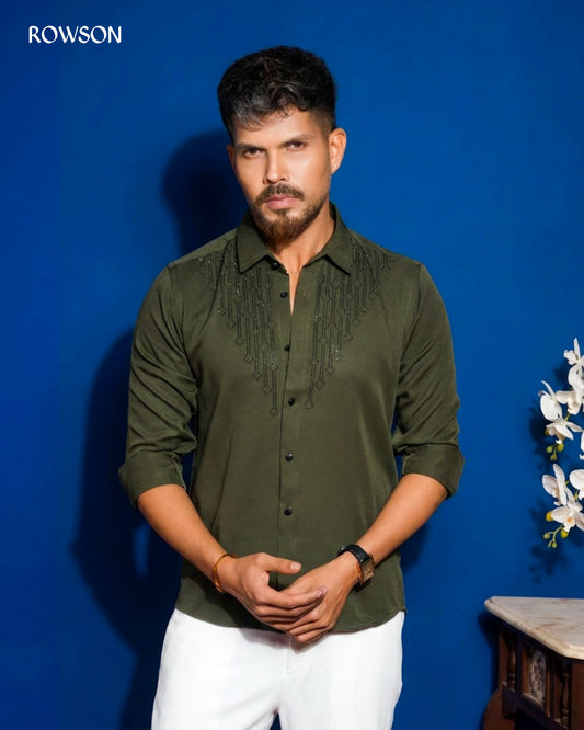 Sultan Party Shirt - Deep olive