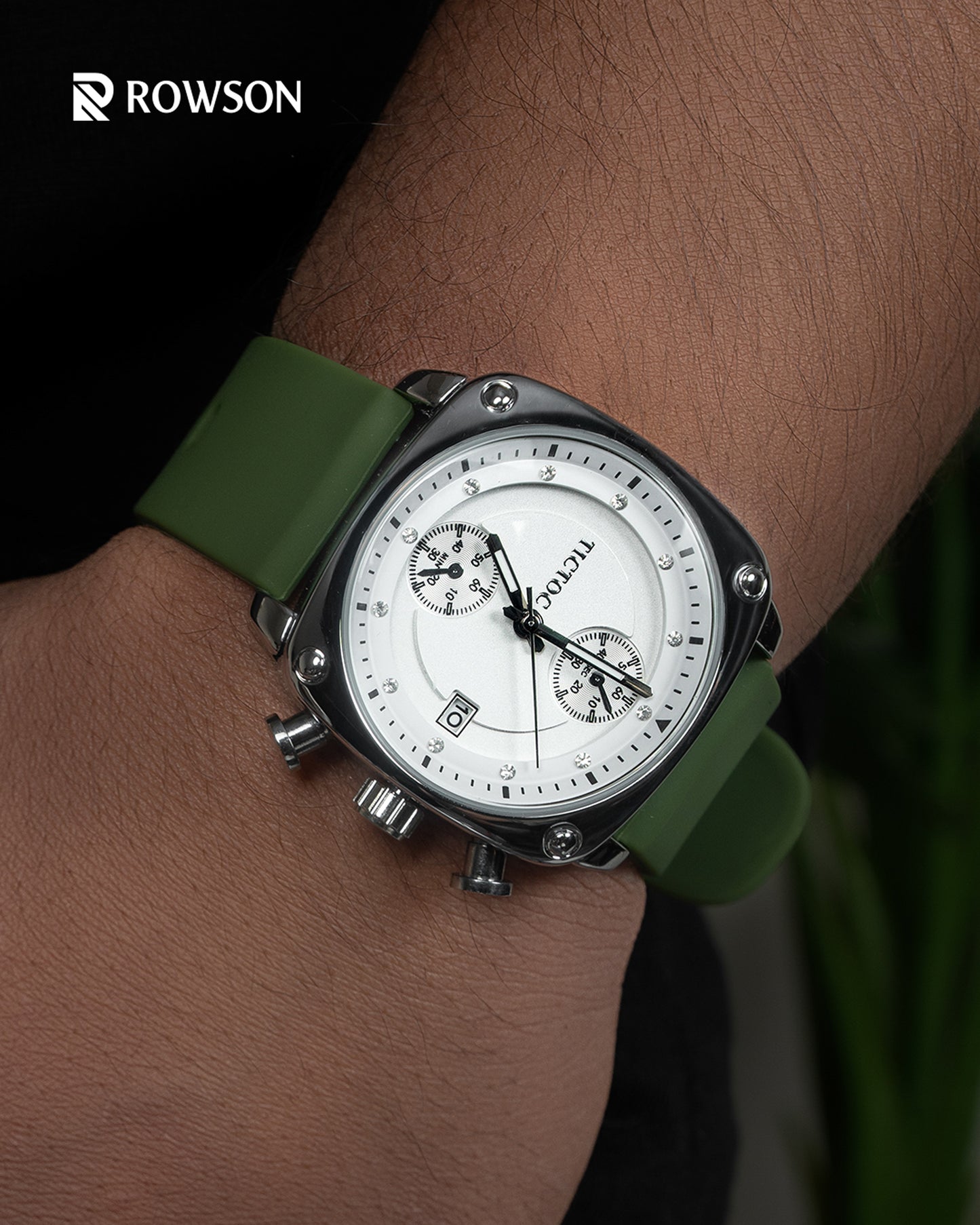 Tictoc Imperial White Watch (Green Belt)