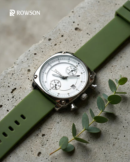 Tictoc Imperial White Watch (Green Belt)
