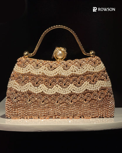 Luxury Pearl & Crystal Party Clutch