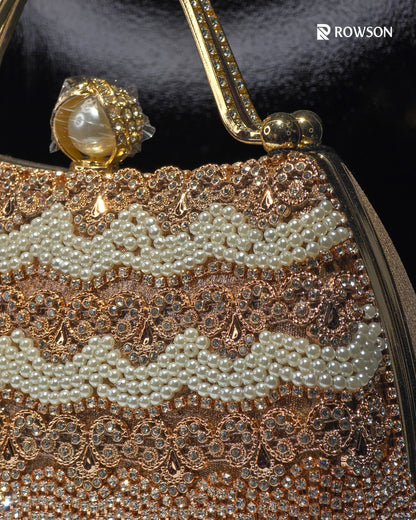 Luxury Pearl & Crystal Party Clutch