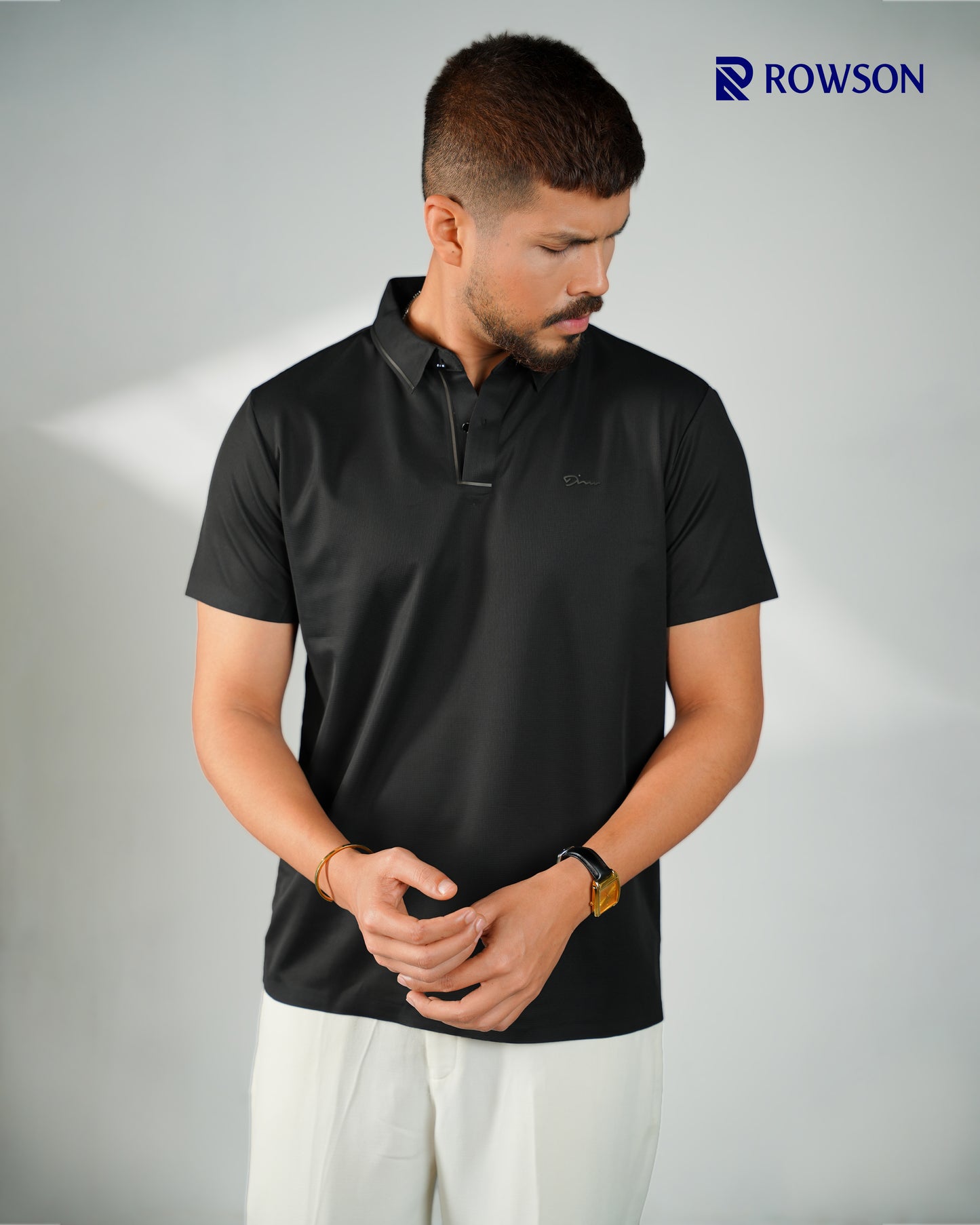 Imported Nova Textured Black Polo