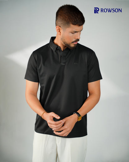 Imported Nova Textured Black Polo