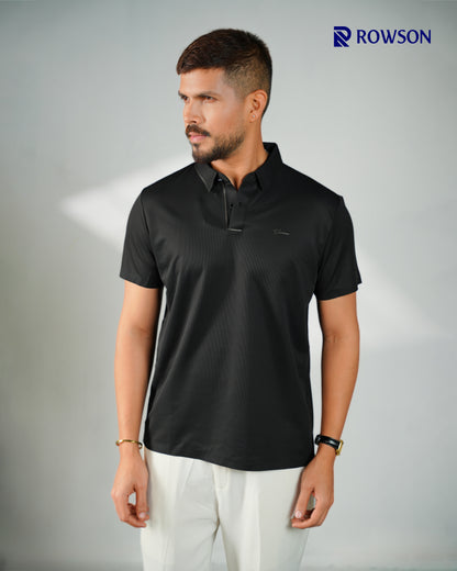 Imported Nova Textured Black Polo
