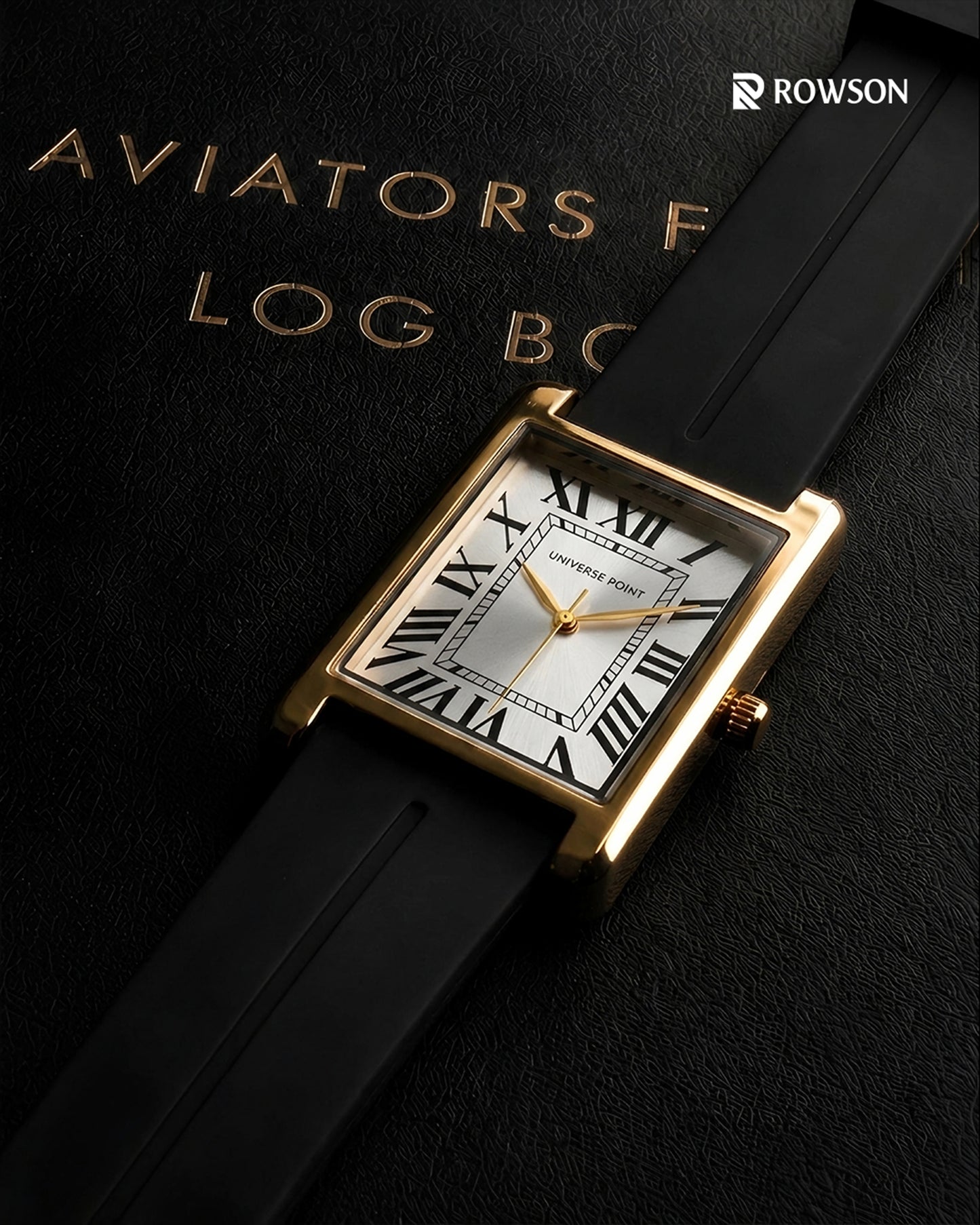 Universe Point White Tank - Rectangular Dial Men's Watch