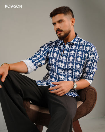 Royal Indigo Crest Shirt