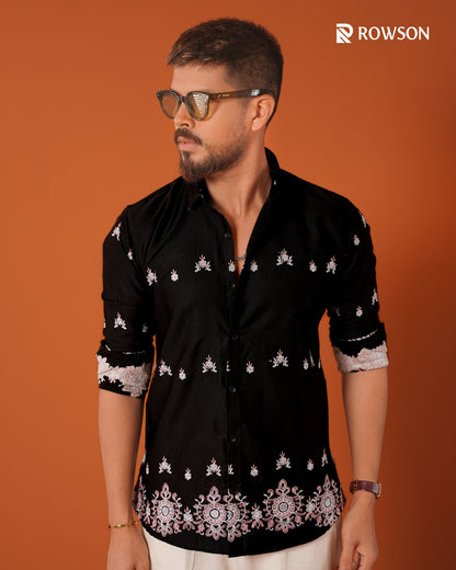 Imperial Embroidery Shirt – Black Pearl