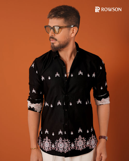 Imperial Embroidery Shirt – Black Pearl