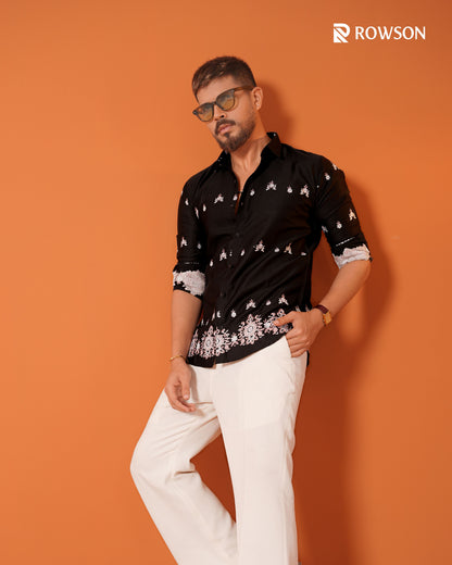Imperial Embroidery Shirt – Black Pearl