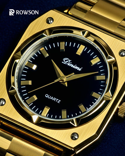 Gold Black Timepiece Watch