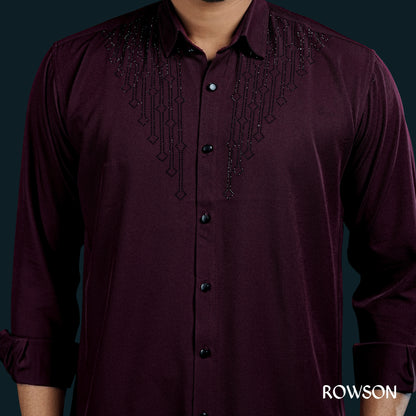 Sultan Party Shirt - Deep Maroon