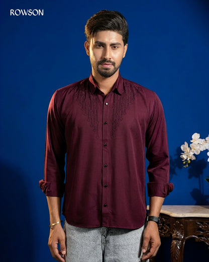 Sultan Party Shirt Maroon