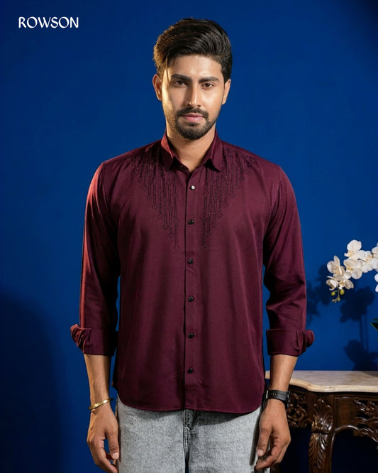 Sultan Party Shirt Maroon