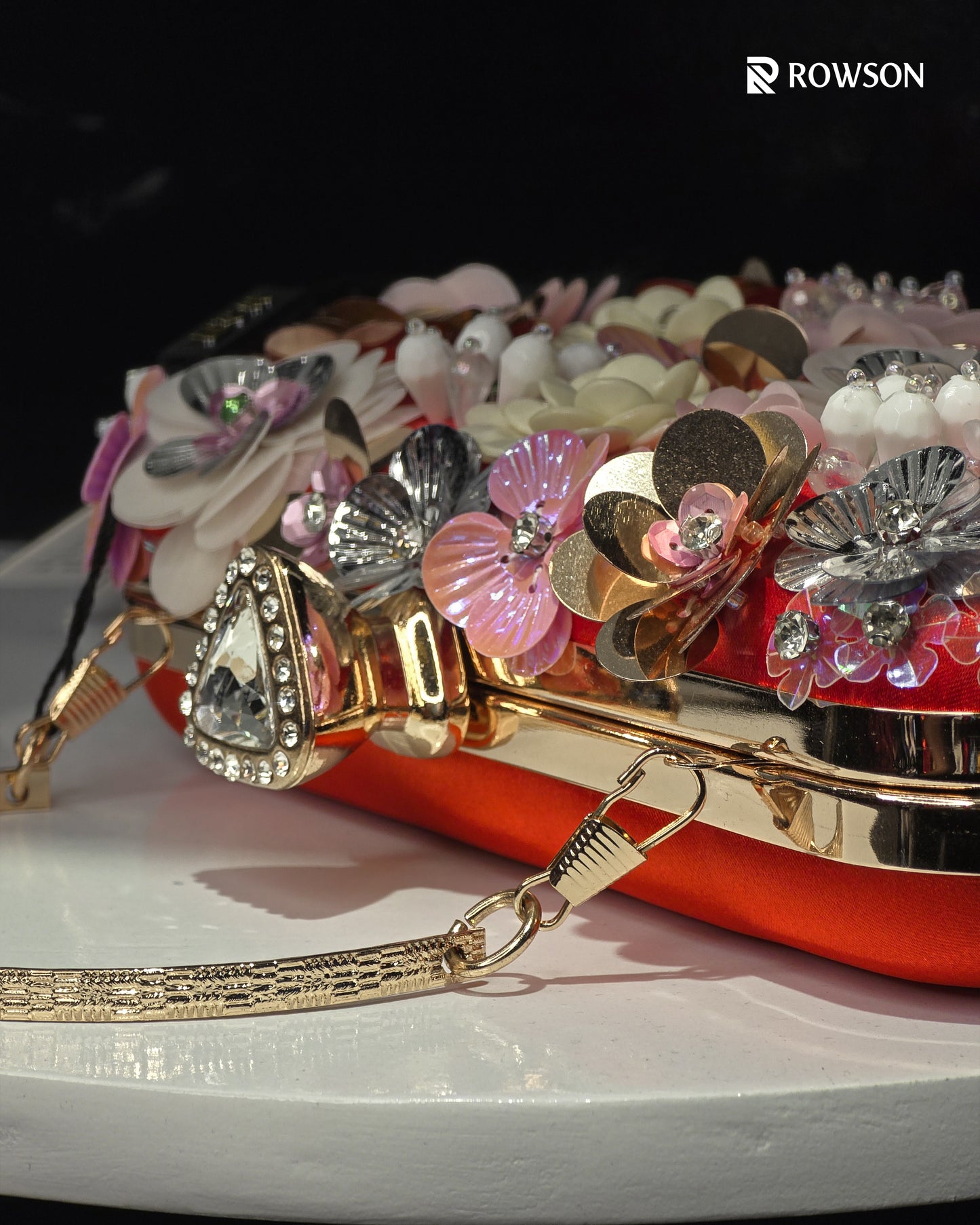Rosé Blossom Crystal Clutch
