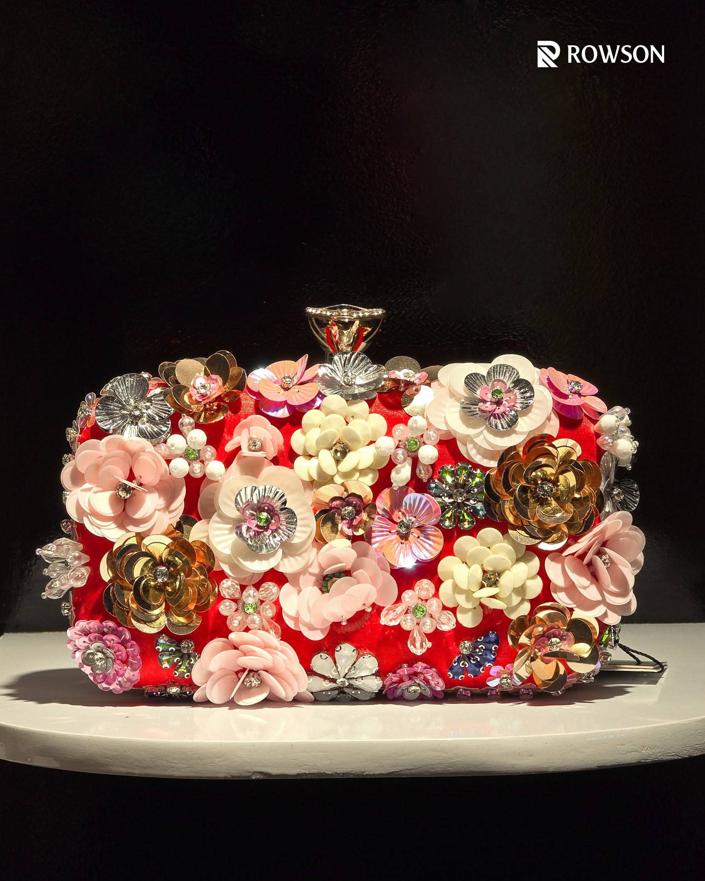 Rosé Blossom Crystal Clutch