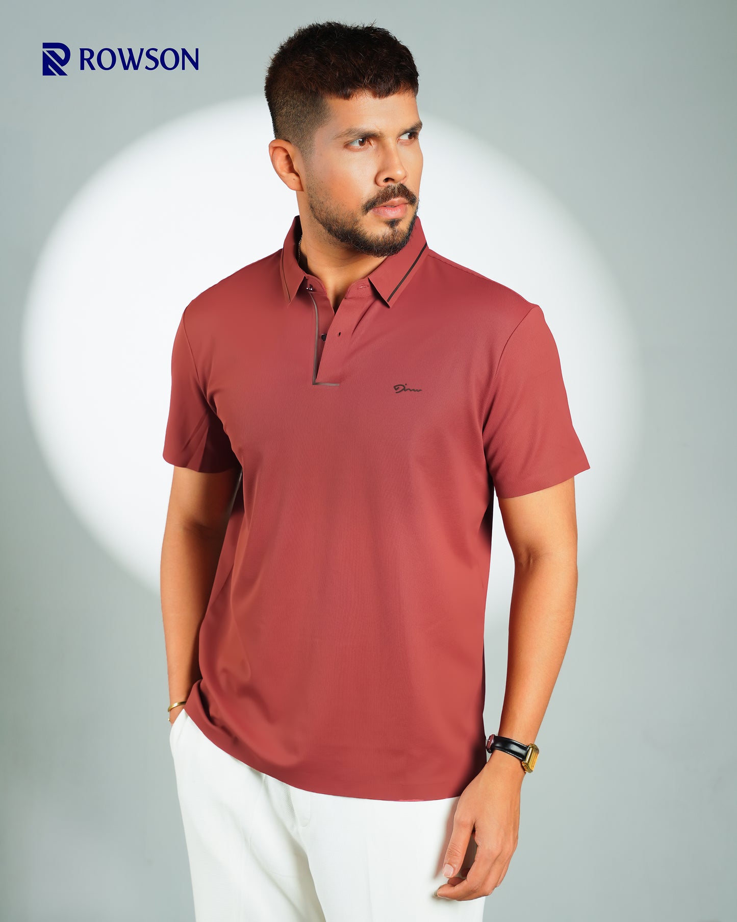 Imported Nova Textured Polo - Rosewood Red