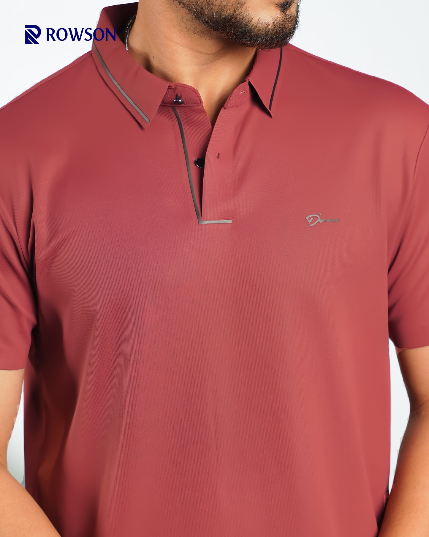 Imported Nova Textured Polo - Rosewood Red