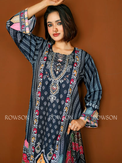 Flow Fit Handwork Inspired Three-Piece