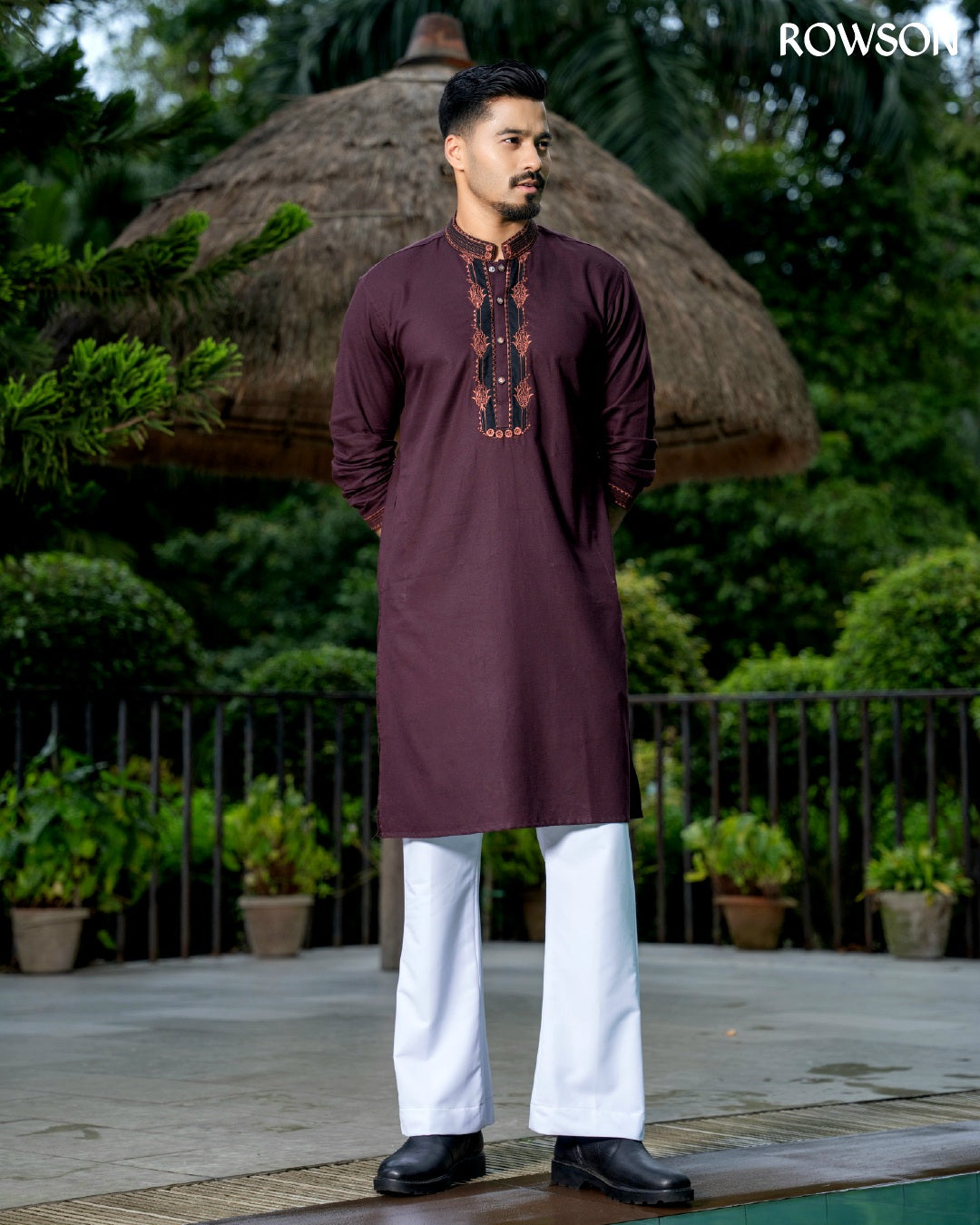 Rowson Noir Ember Panjabi - Dark Mocha Maroon